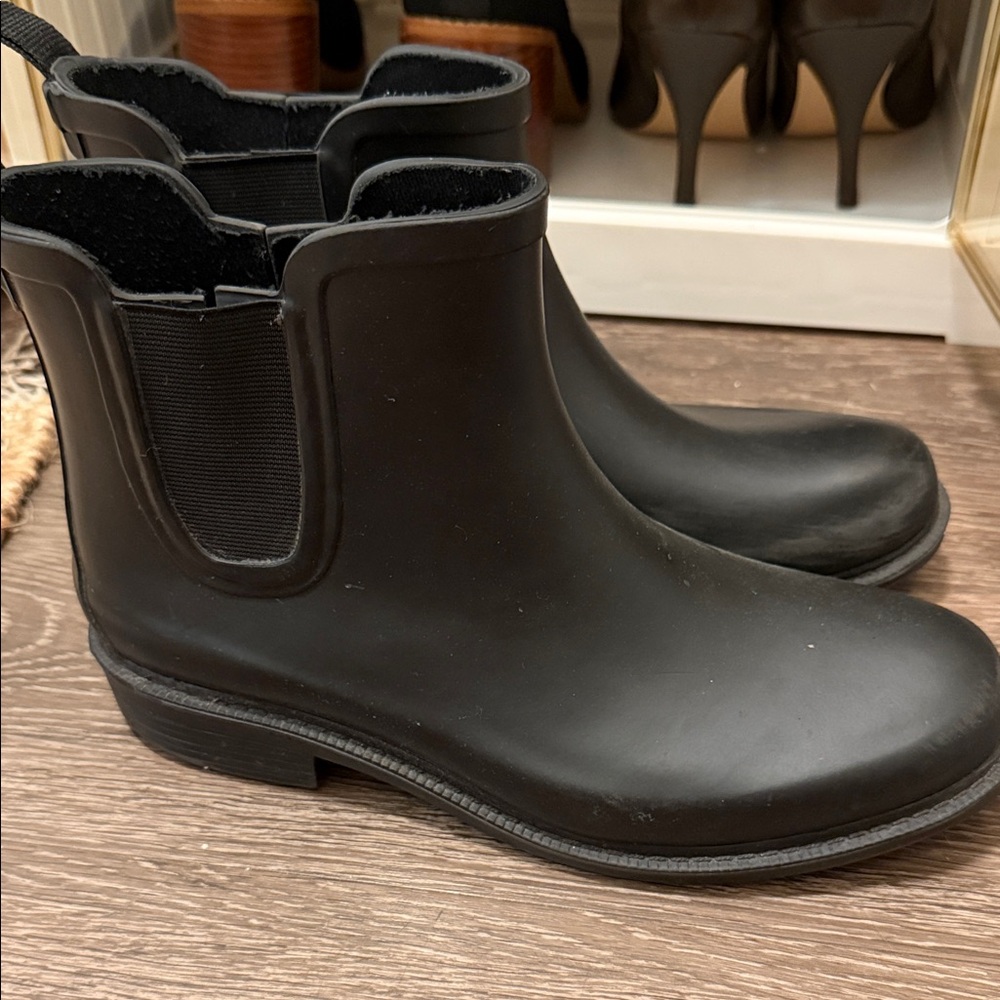 Madewell Black Ankle Rain Boots